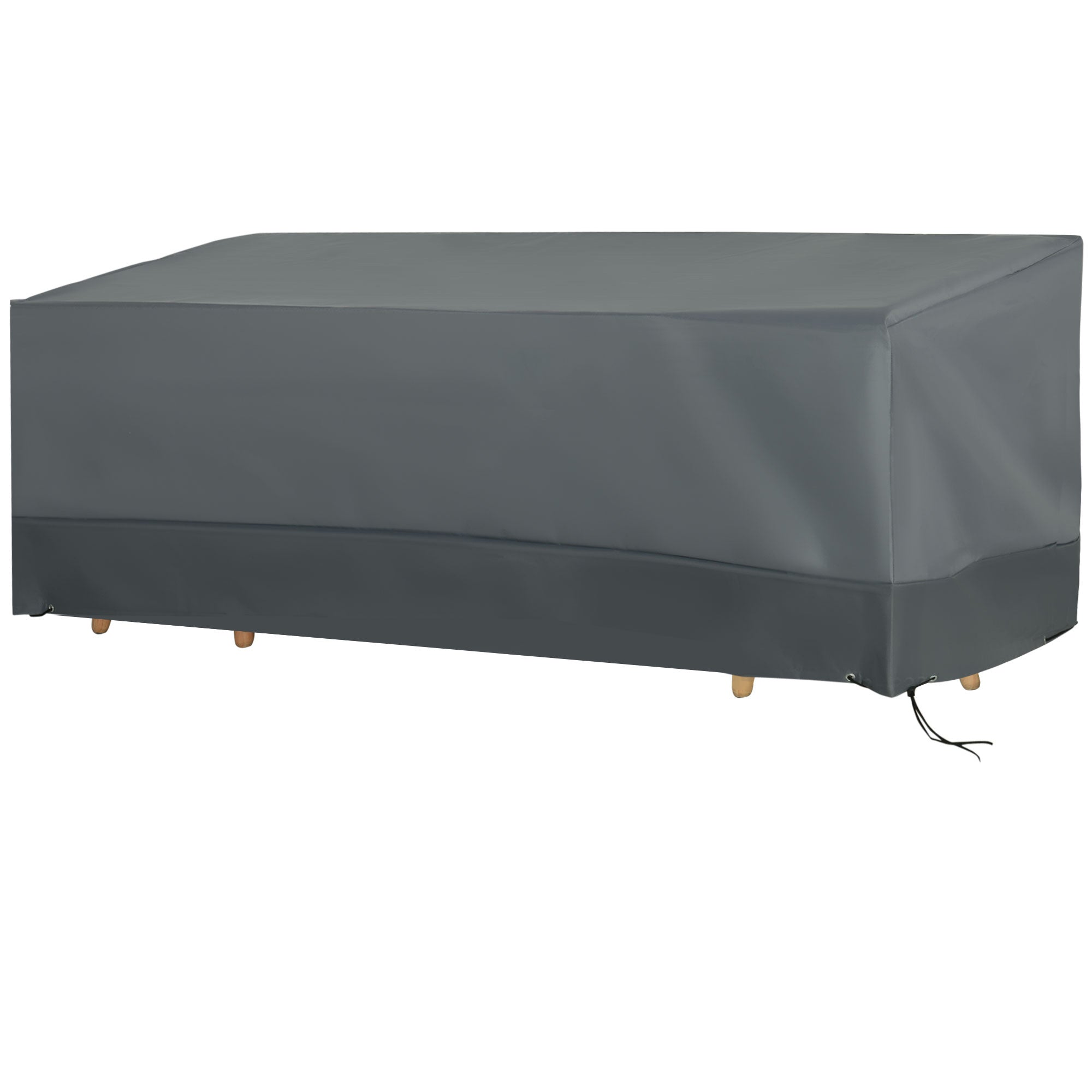 Outsunny Rectangular Patio Garden Furniture Cover Waterproof for 3 Seater Sofa Bistro Set, UV Resistant Protection 600D Oxford Fabric Rattan Lounge Clean Cover, 190 x 72 x 76cm, Grey