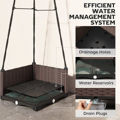 Outsunny Raised Bed for Garden, Raised Garden Bed Planter Box with Trellis, Self Watering, Drainage Holes and Plugs