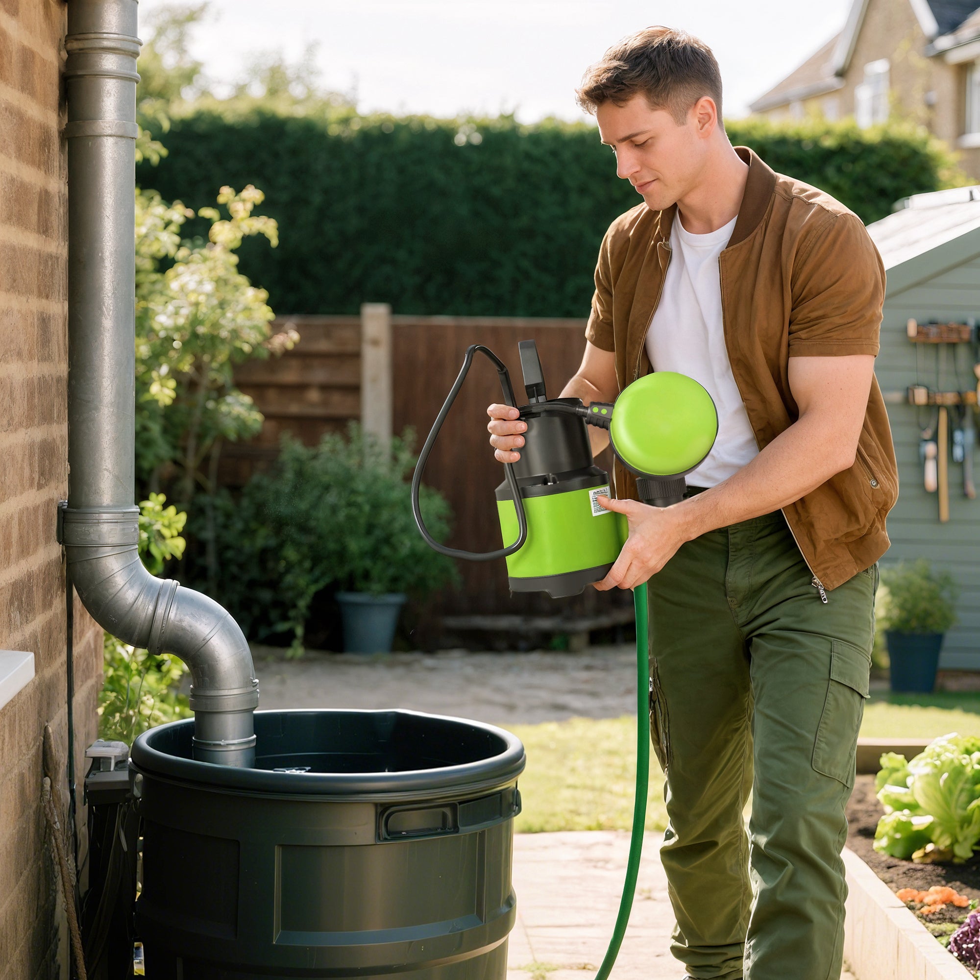 Outsunny 400W Submersible Water Pump for Dirty/Clean Water, 9000L/H Electric Sump Pump with Float Switch, Drain Water from Garden Pond, Hot Tub, Ditches, Portable and Lightweight