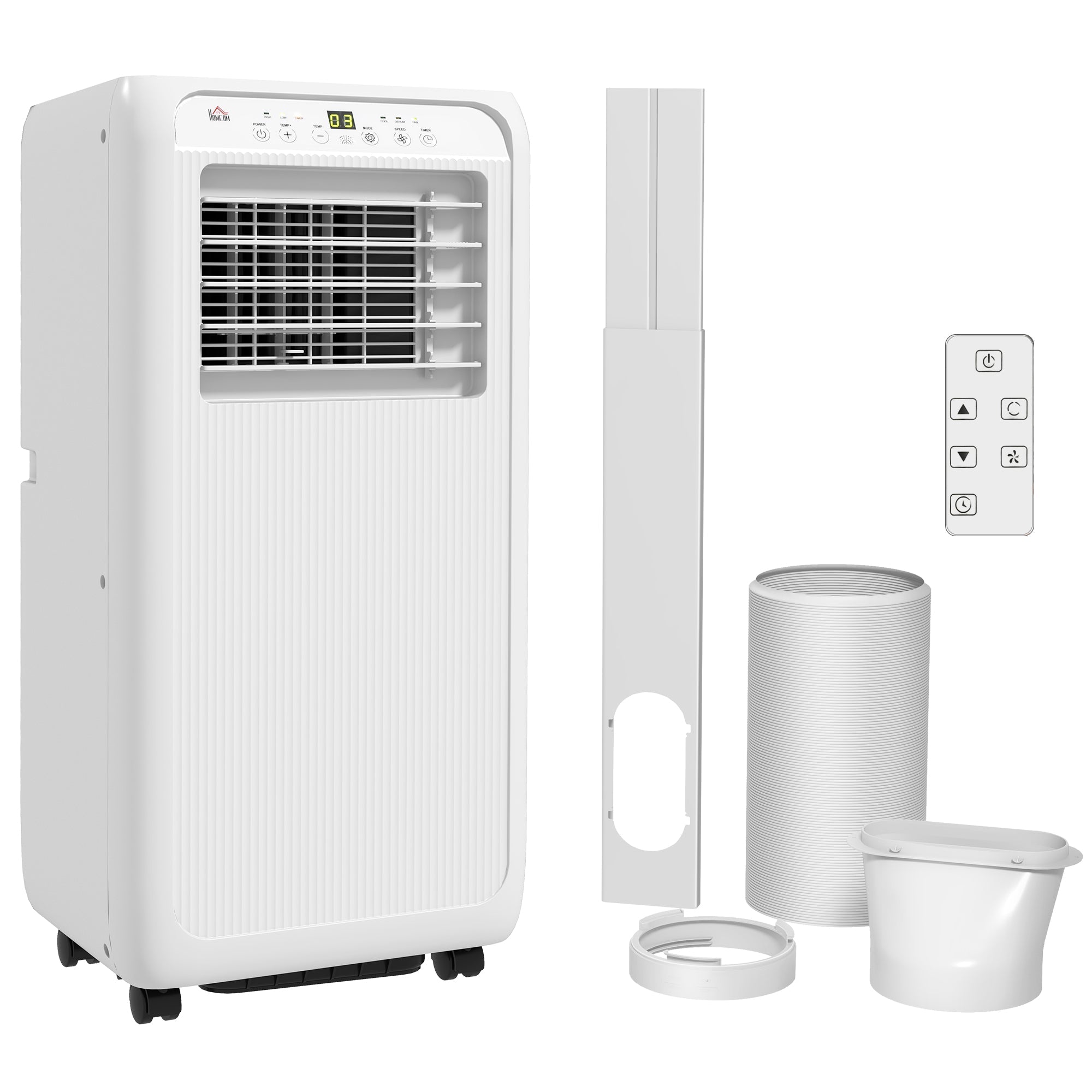 HOMCOM 7,000 BTU Mobile Air Conditioner for Room up to 26mÂ², with Dehumidifier, 24H Timer, Wheels, Window Mount Kit