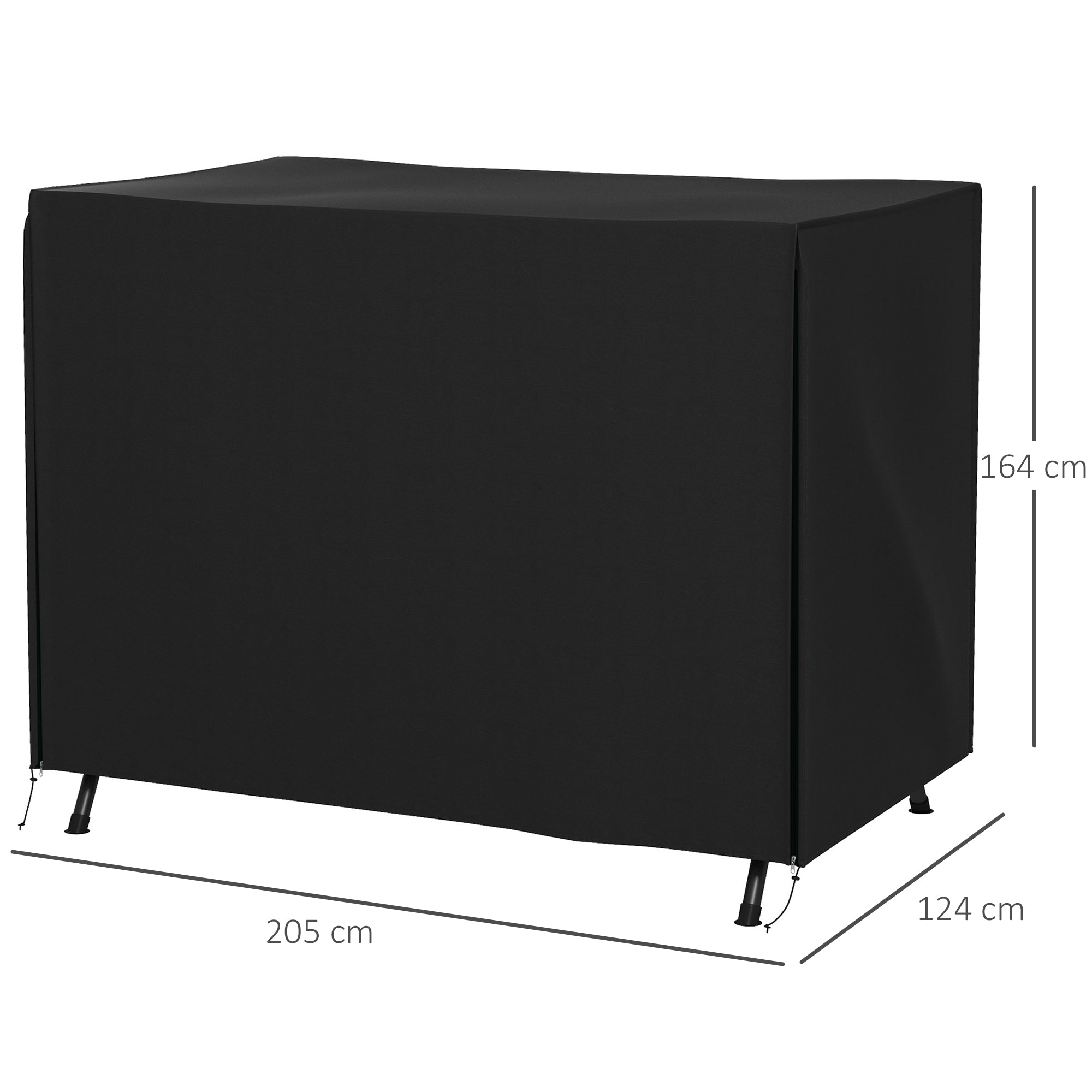 Outsunny 205 x 124cm Three-Seater Swing Chair Protective Cover Black