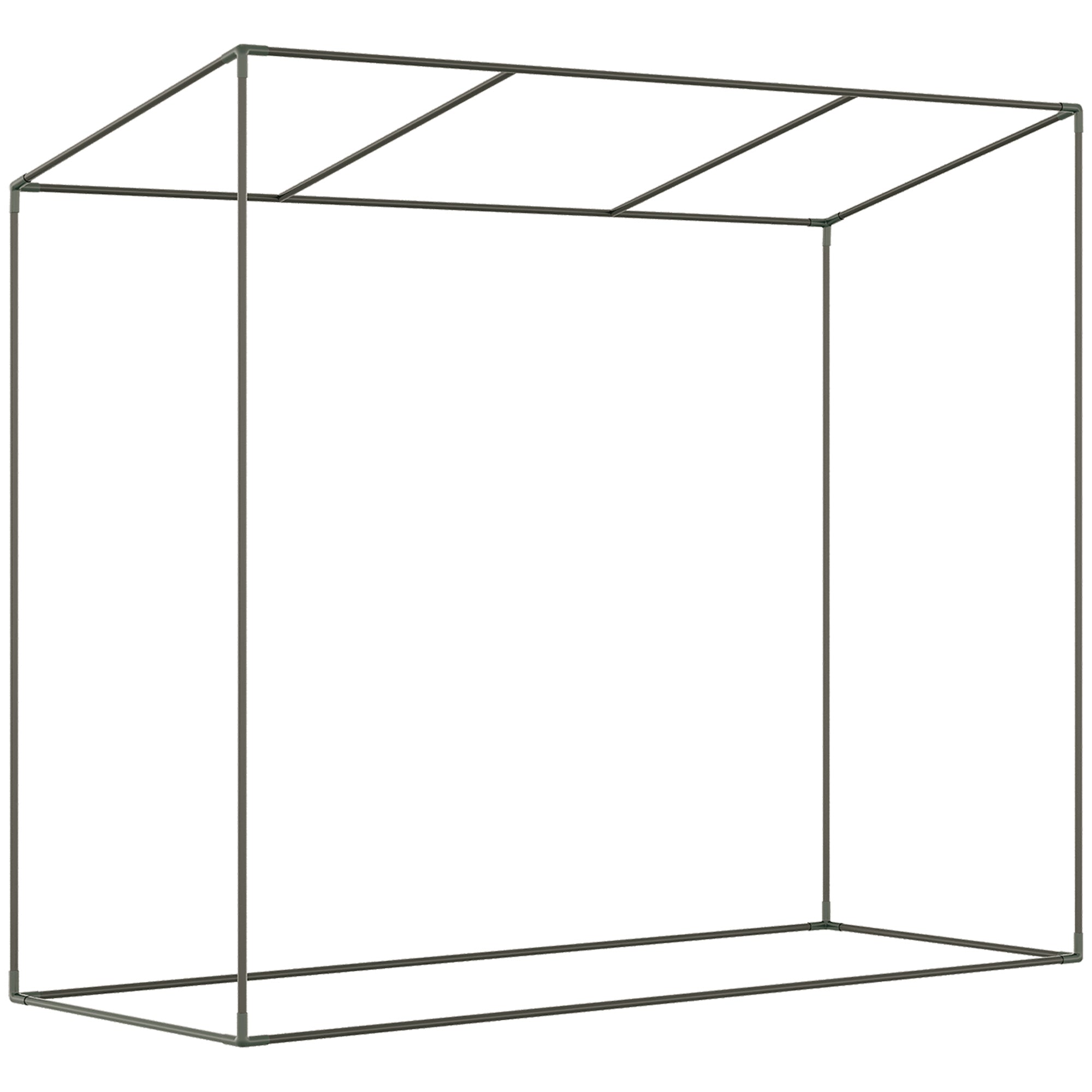 Outsunny Small Walk-in Garden Greenhouse with Steel Frame, Large Roll-up Door and Windows, 200Lx76Wx168Hcm, White