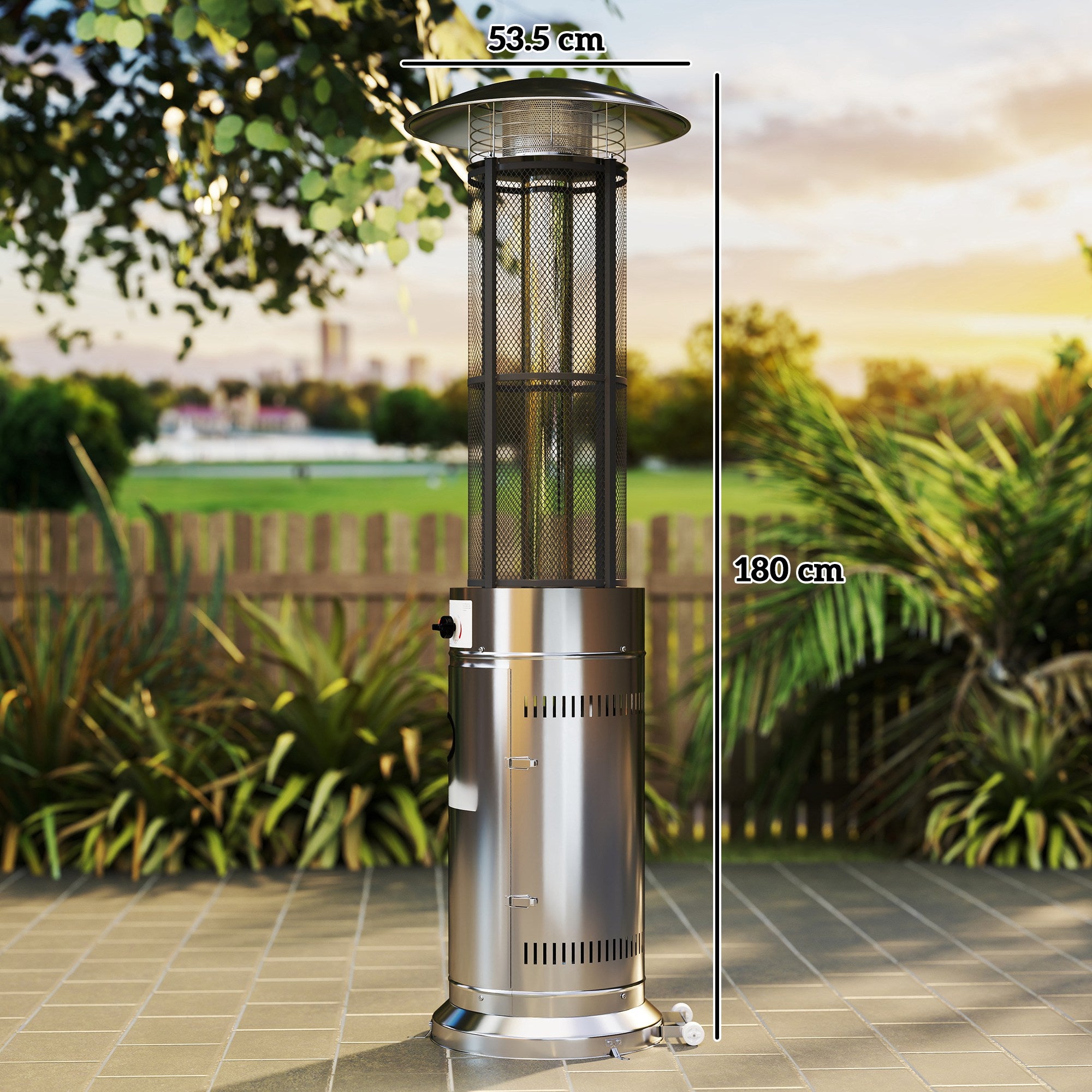 Outsunny 11Kw Adjustable Heat Gas Patio Heater