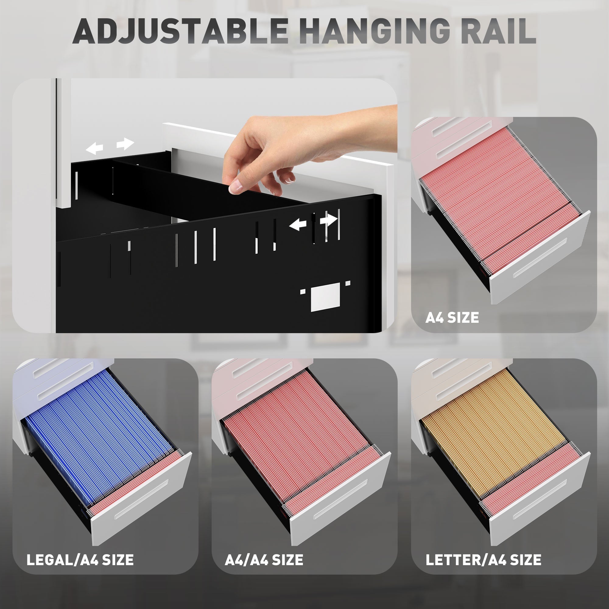 Vinsetto Three-Drawer Steel Filing Cabinet - White