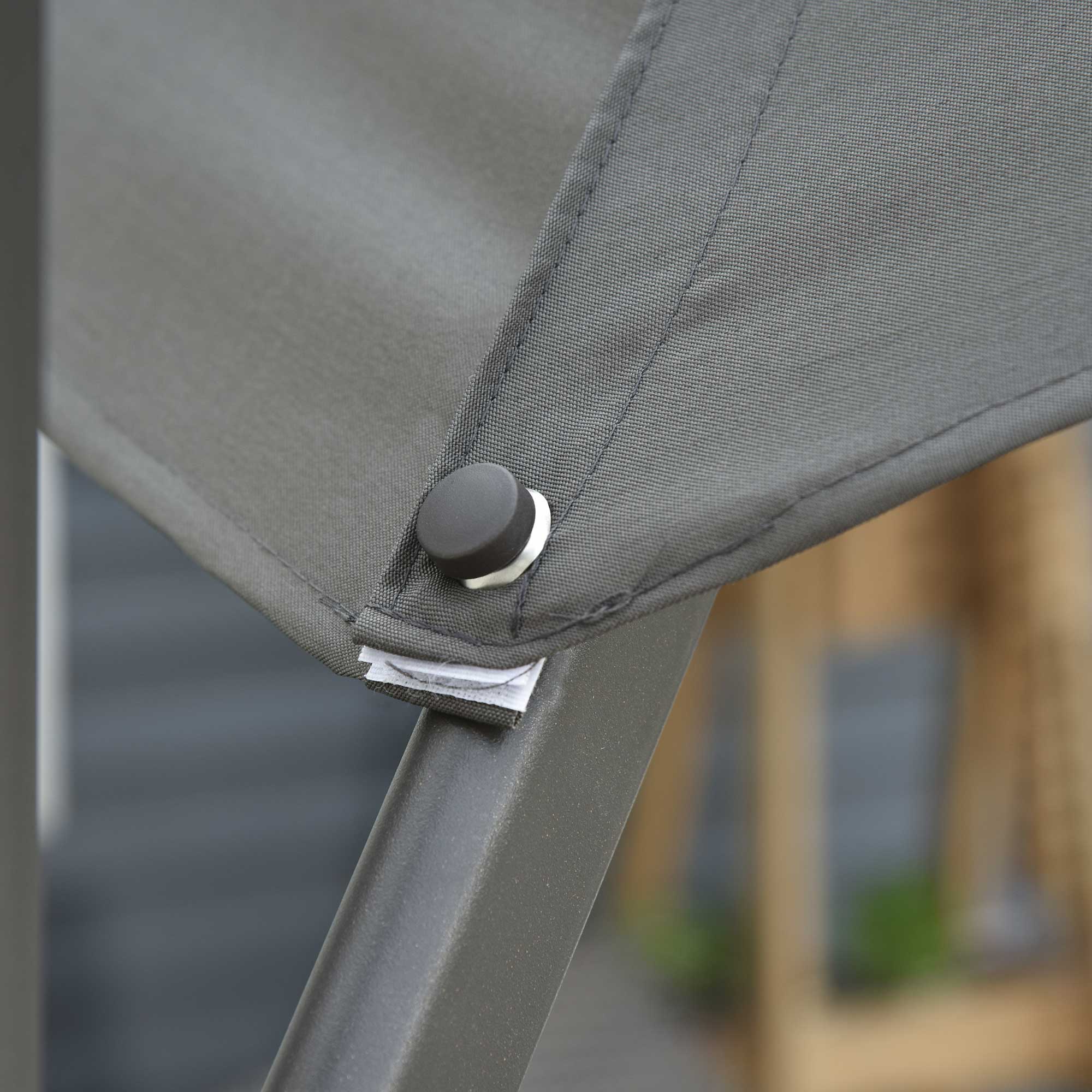 Outsunny 3(m) Offset Parasol Cantilever Hanging Umbrella 360√Ç¬∞ Rotation w/ Base Dark Grey