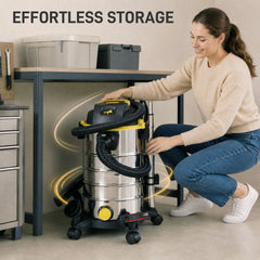 HOMCOM 1400W Vacuum Cleaner, 3-in-1 Wet and Dry Vacuum Cleaner with Blowing Mode and 30L Stainless Steel Tank, Silver Tone