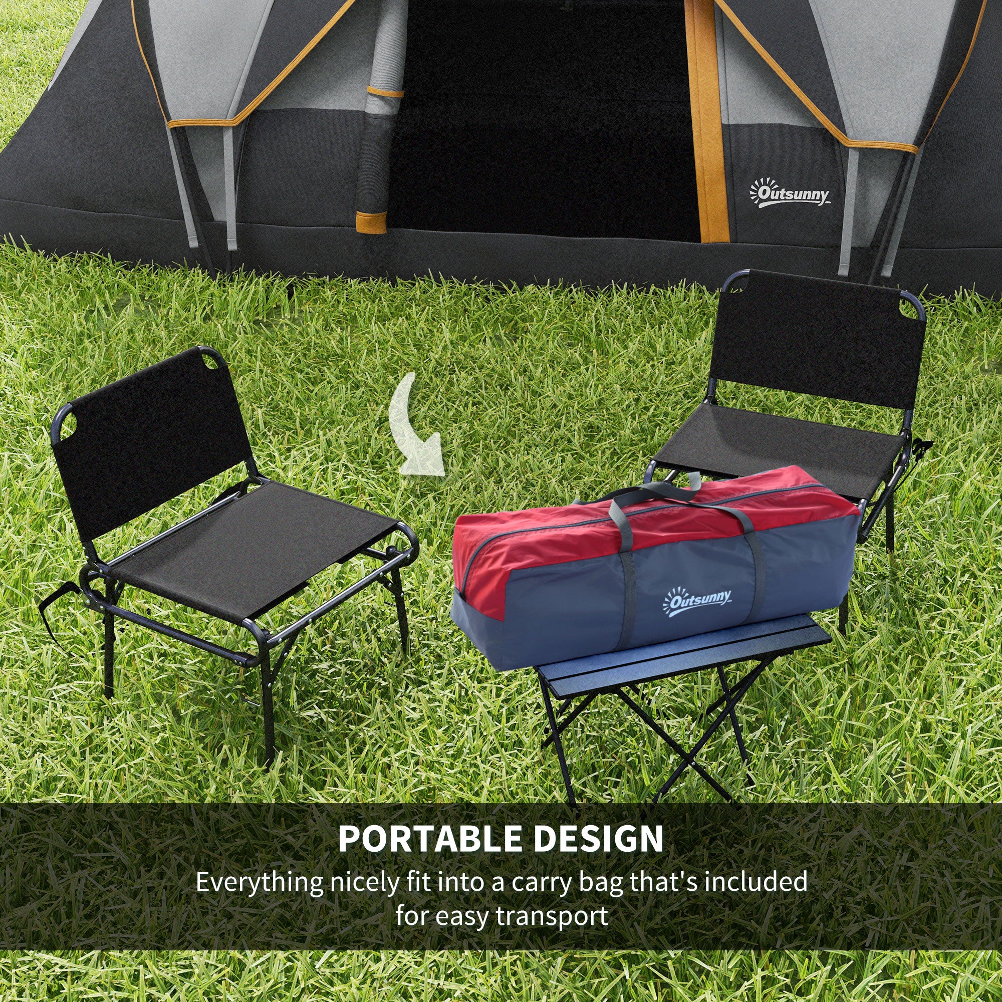 Outsunny 5-6 Man Dome Camping Tent - Light Grey and Black