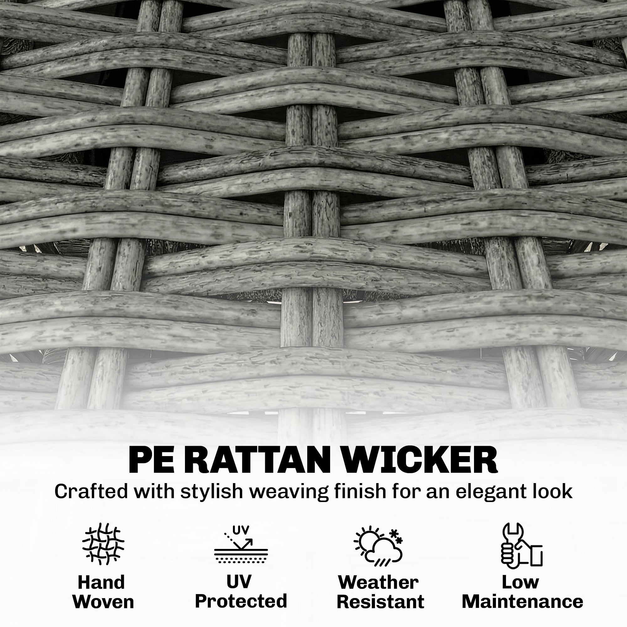 Outsunny Rattan Bistro Set, Reclining Garden Chairs and Glass Coffee Table with Cushions for Patio Balcony Porch, Grey