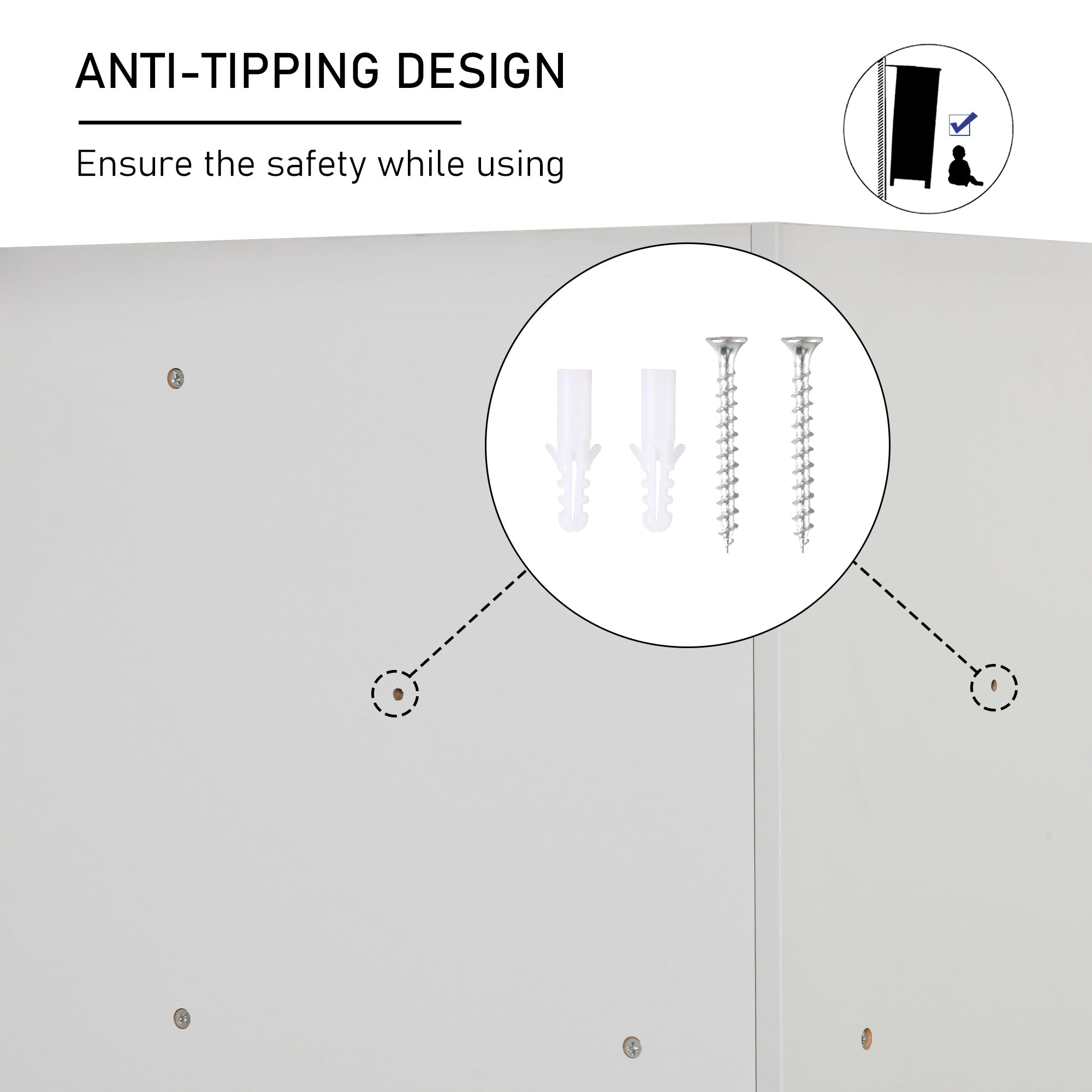 HOMCOM Kids Bookcase, 3 Tier Toy Organiser Storage Unit BookShelf with 3 Non-woven Fabric Drawers, Anti-tip Device, for Bedroom, Children's Room, Playroom, Grey