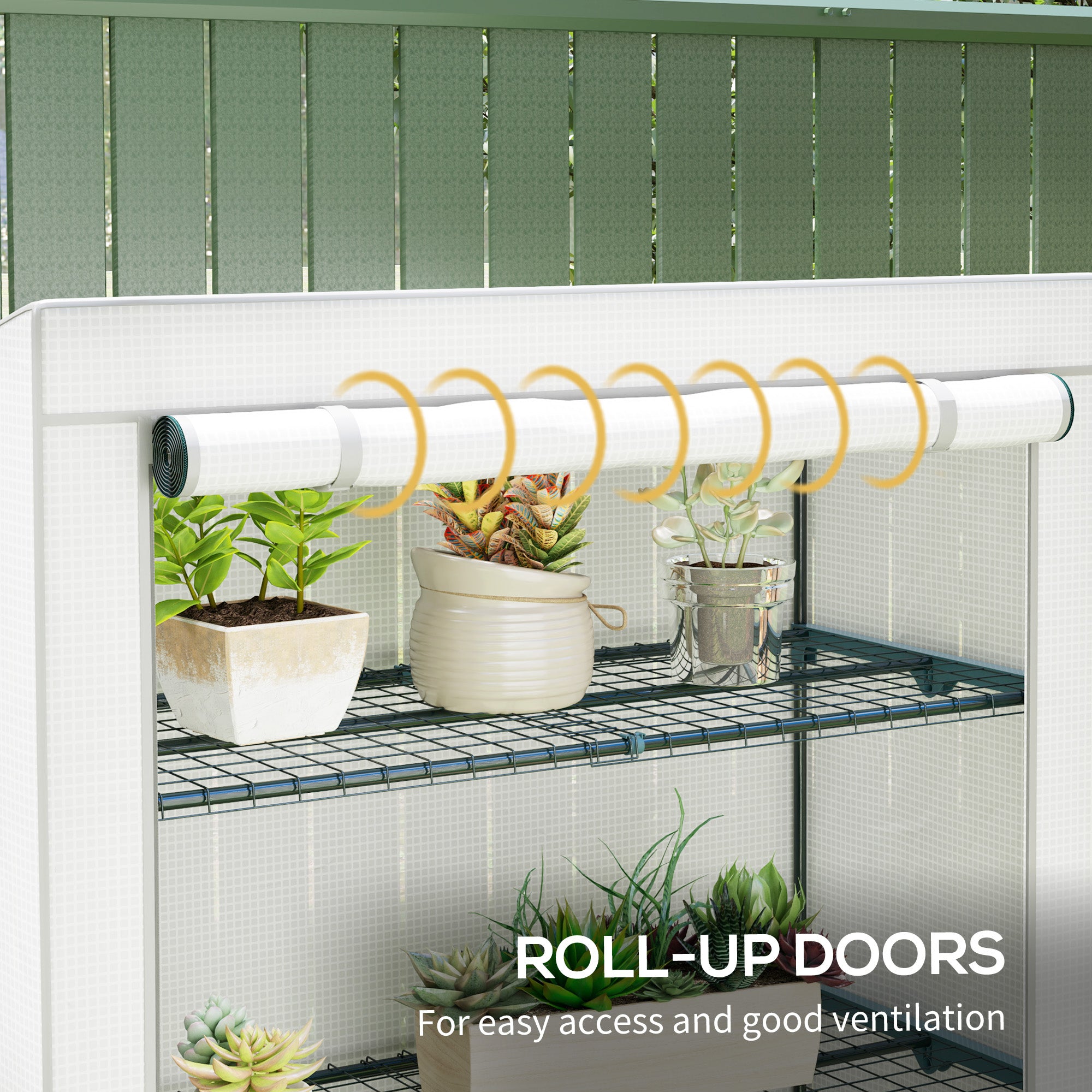 Outsunny Four-Tier Mini Greenhouse - Grey/White