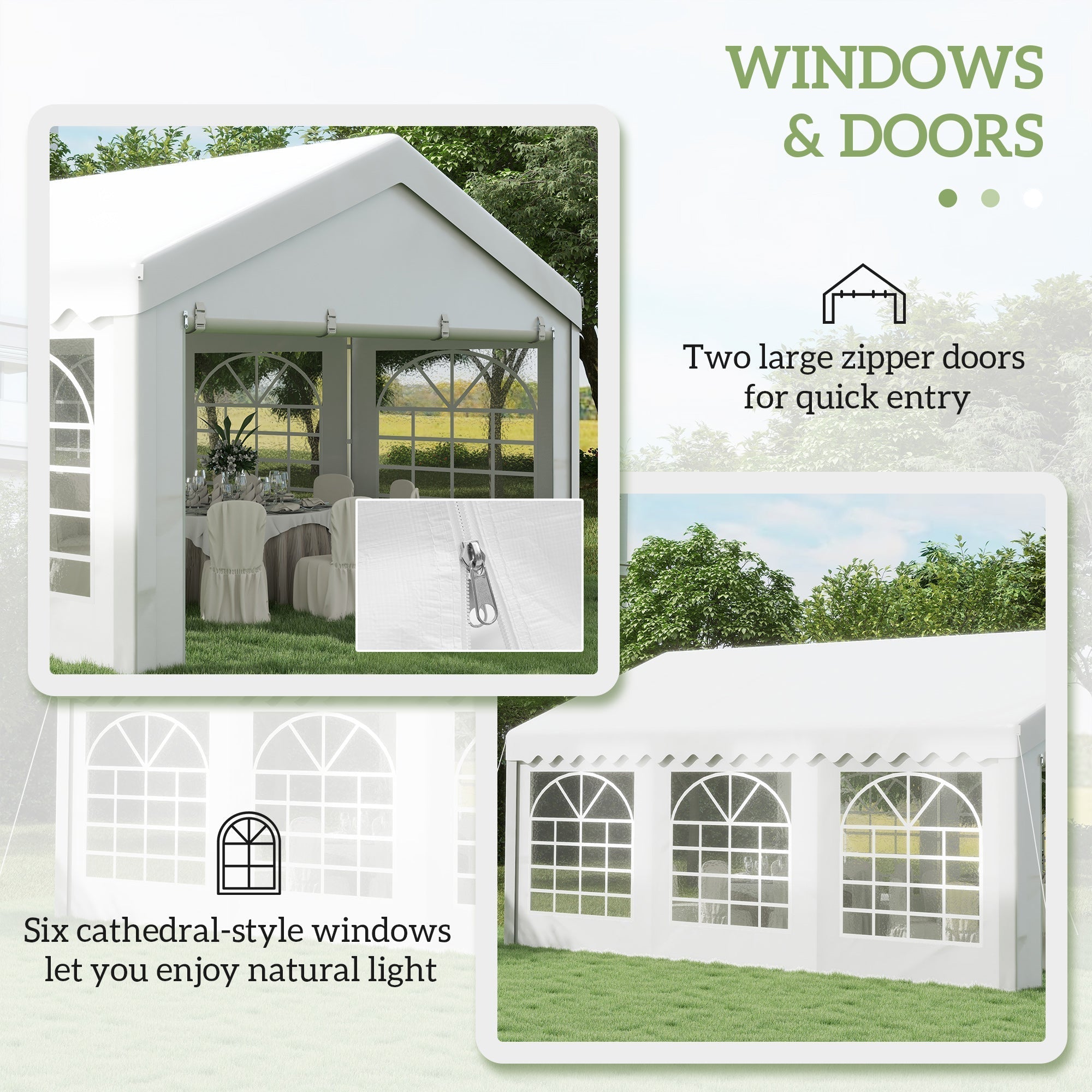 Outsunny 6m x 4m Heavy Duty Garden Gazebo for Parties, Wedding and Events, White