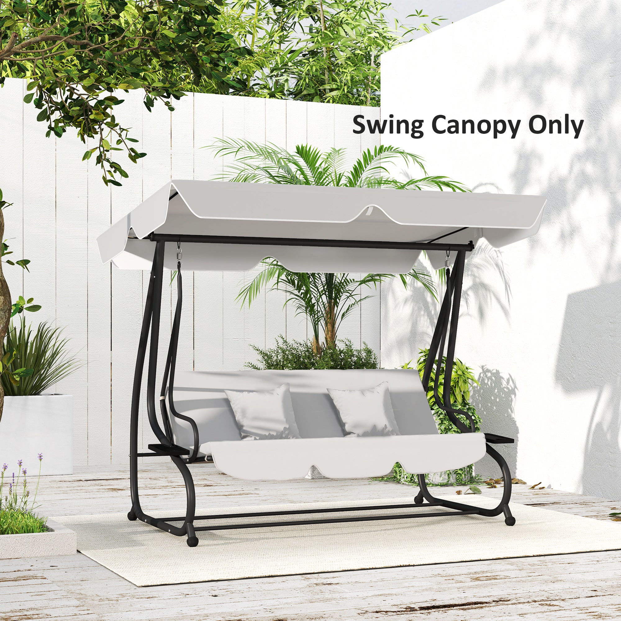 Outsunny 145 x 200Wcm Swing Chair Canopy Replacement - Light Grey