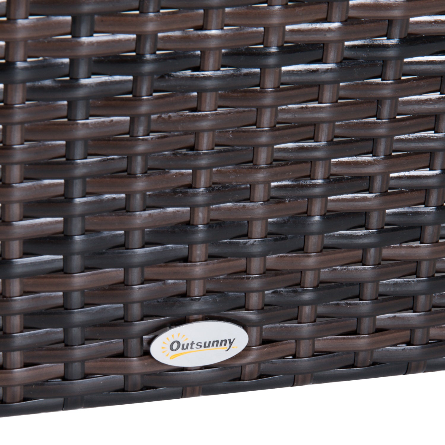 Outsunny Rattan Footstool Wicker Ottoman with Padded Seat Cushion Outdoor Patio Furniture for Garden Poolside Living Room, 50 x 50 x 35 cm, Brown