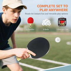 SPORTNOW Portable Table Tennis Set with Four Rackets, Eight Balls, Storage Case - product image 4