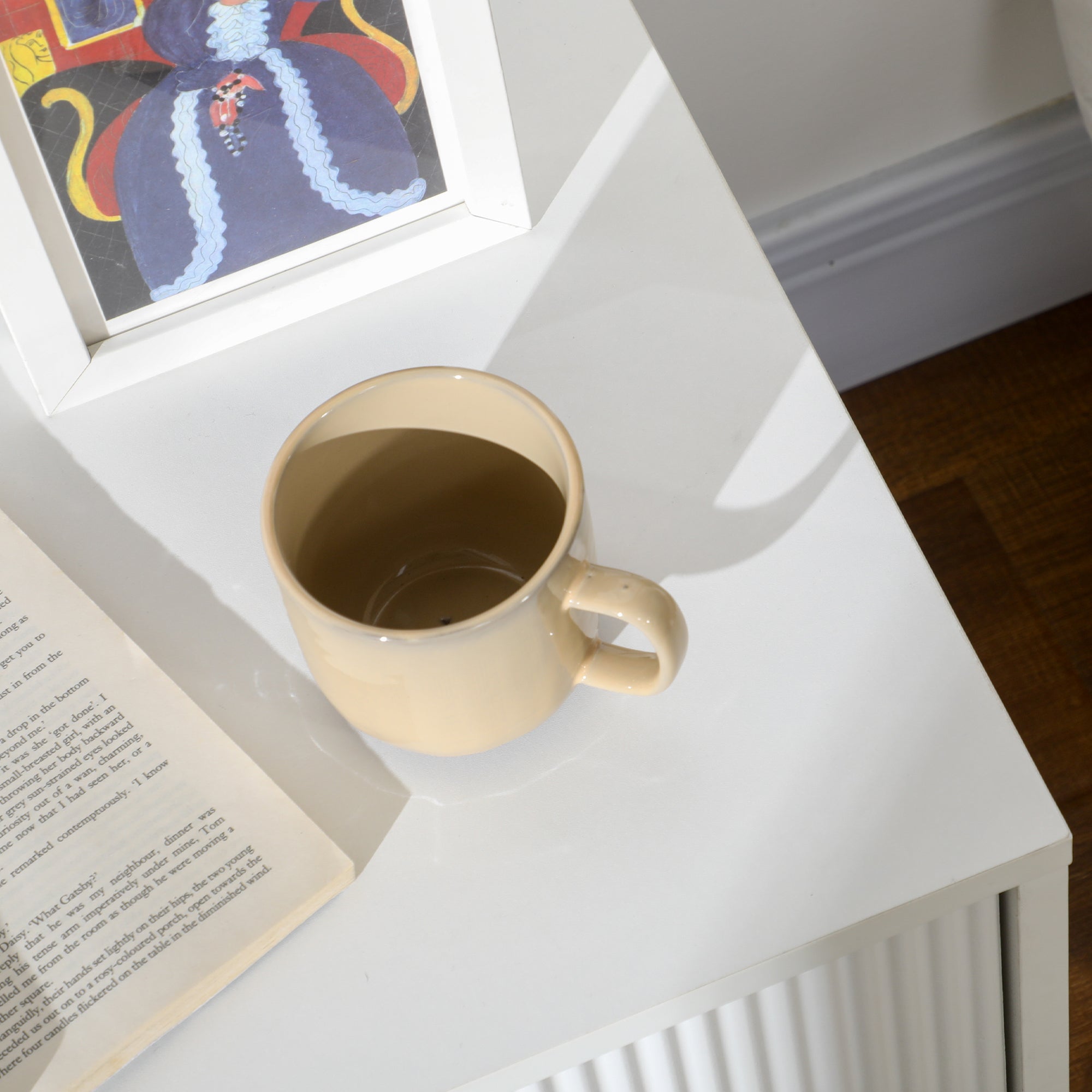 HOMCOM Elegant Chest of Two Drawers - White/Gold-Tone