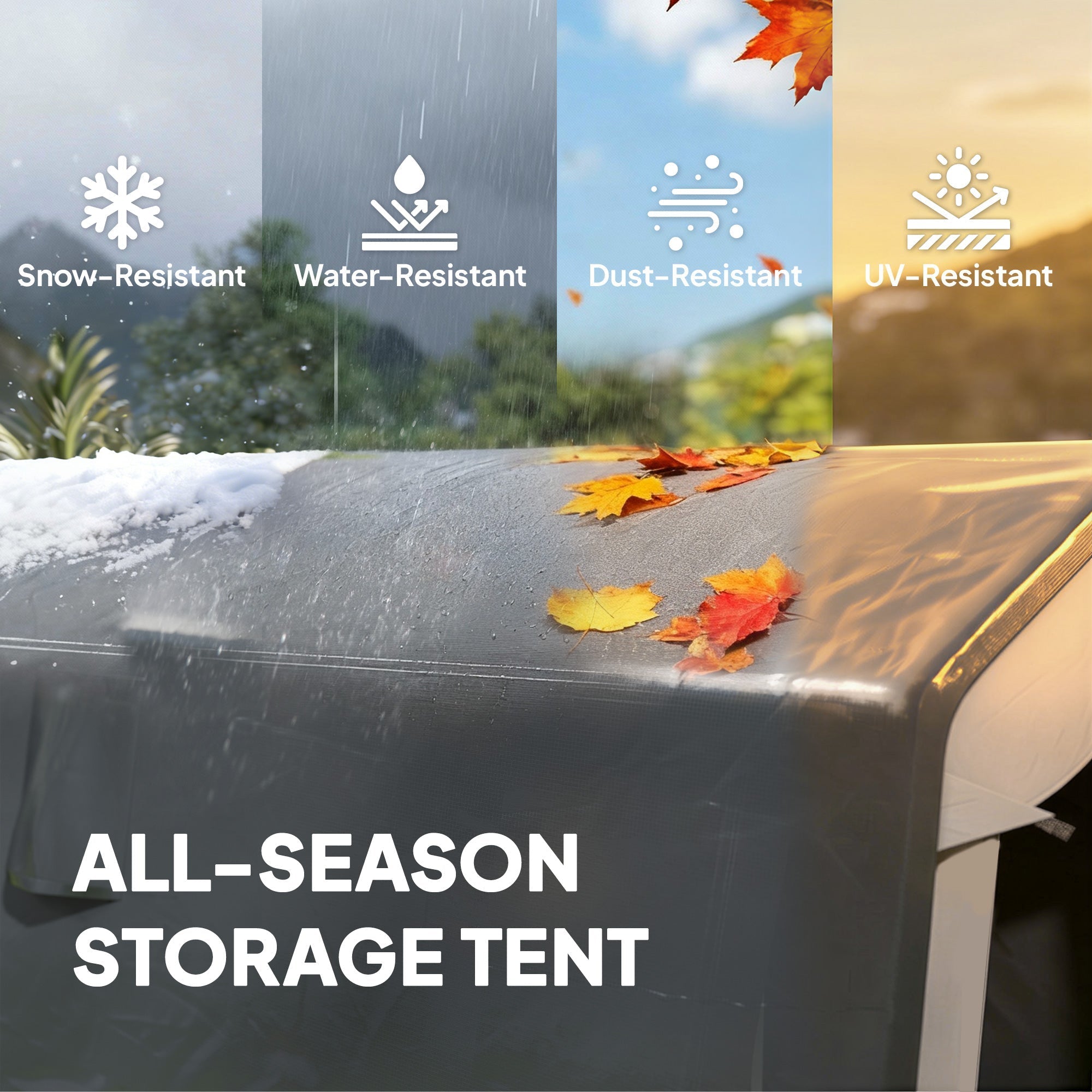 Outsunny 1.8 x 2.4m Garden Storage Shed Tent, Waterproof Portable Shed Shelter for Motorbike, Garden Tools, Bike Storage