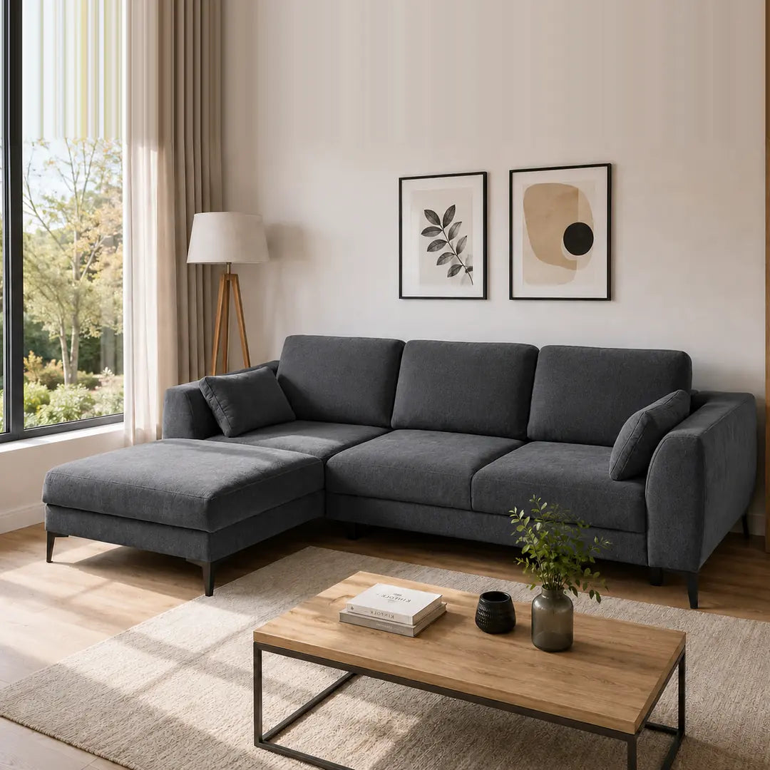 Corner Sofa Bed Imperia in Graphite, image 6