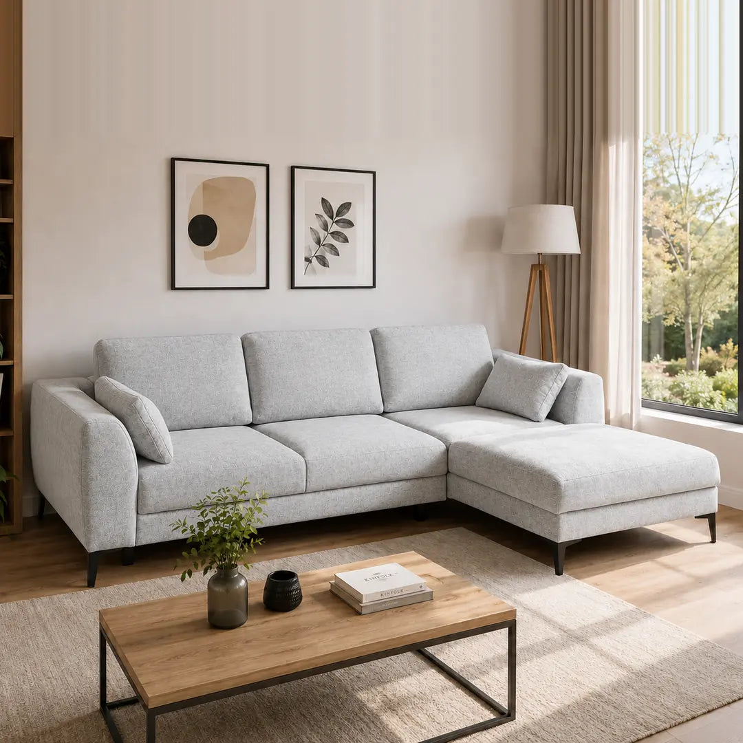 Corner Sofa Bed Imperia in Light Grey, image 22