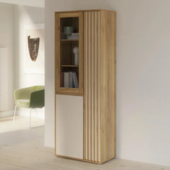 Eliston Tall Display Cabinet 74cm in Oak Mauvella