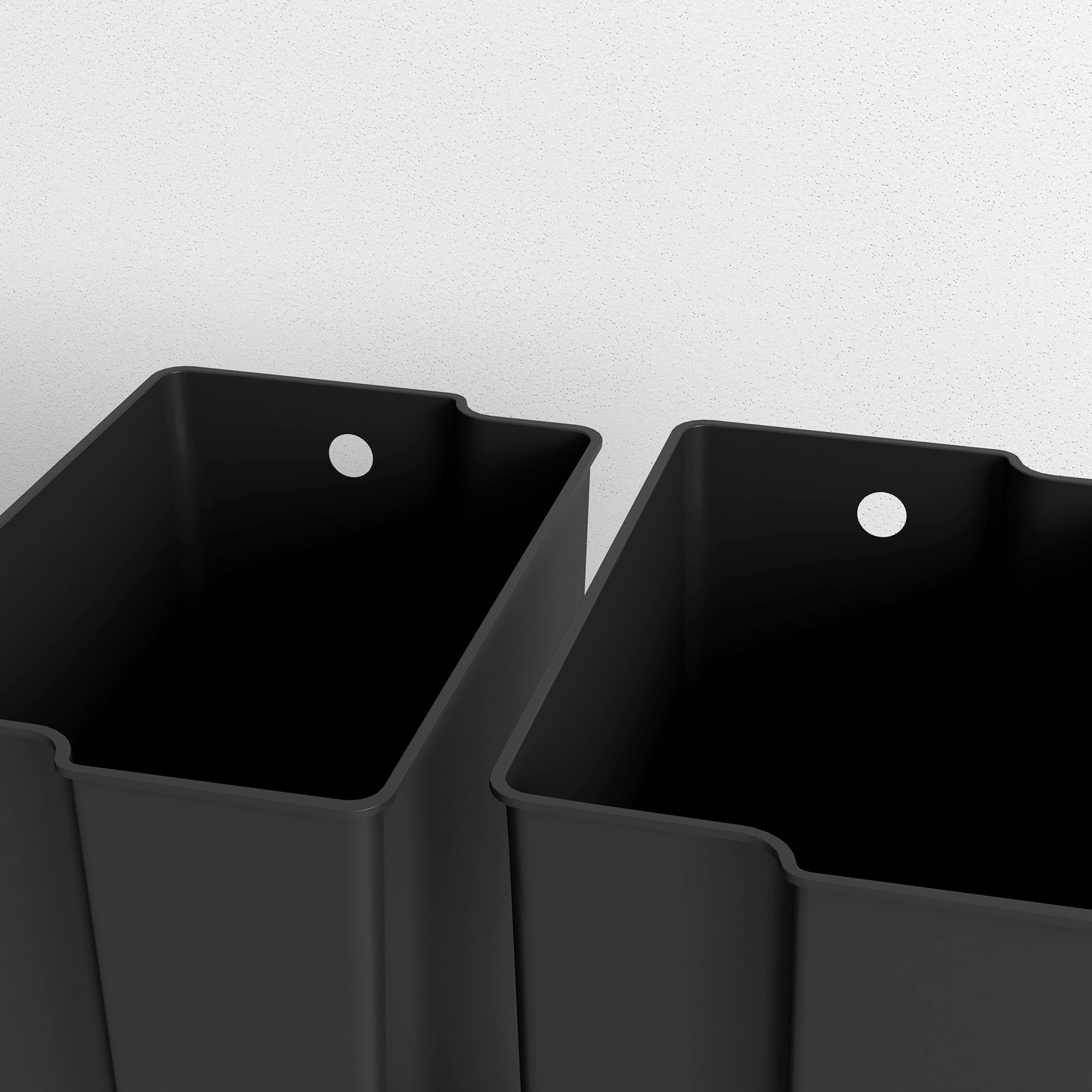 HOMCOM 50L Dual Compartment Stainless Steel Bin, with Deodoriser Holders - Black