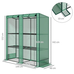Outsunny Three-Tier Mini Greenhouse - Green