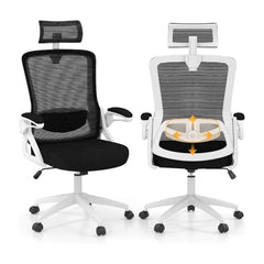 Ergonomic Office Chair with Adjustable Lumbar Support shown from the front and back