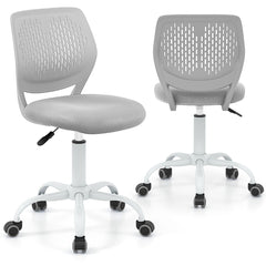 Rear and front views of the grey ergonomic children study chair