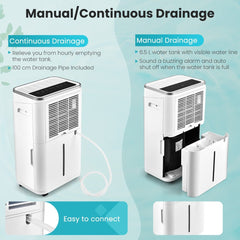 25L/Day Dehumidifier with 6.5L Water Tank and 24H Timer for Home Basement-25L