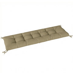 Outsunny Sun Lounger Cushion, Memory Foam Patio Chair Cushion with Ties, Outdoor Seat Pad Fits 190 x 60 cm Lounger, Sand