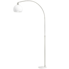 HOMCOM Floor Lamp for Living Room, Modern Standing Lamp with Shade & Foot Switch for Bedroom, Office, White