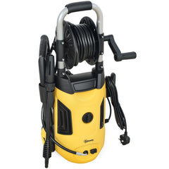 Outsunny 1800W High Pressure Washer, 150 Bar Pressure, 420 L/h Flow, Portable Power Washer Jet Wash Cleaner with Adjustable Nozzle, 6M Hose, Hose Reel, Steel Handle for Home Patio Car Driveway, Yellow