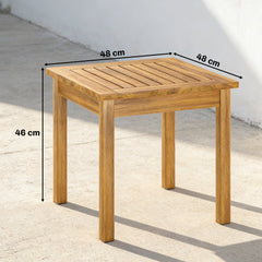 Outsunny Coffee Table Fully Assembled Patio Side Table Slatted Top Solid Acacia Wood for Indoor Outdoor Natural Wood