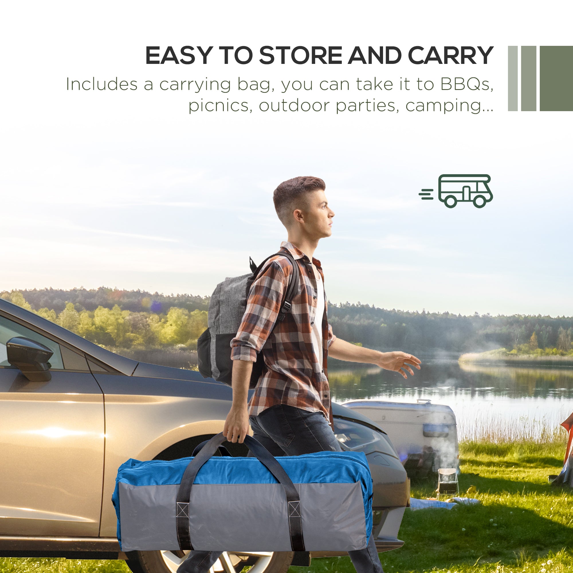 Outsunny 3.5 x 3.5M Camping Gazebo, Outdoor Event Shelter Dome Tent Garden Sun Shelter Patio Spire Arc Pavilion Camp Sun Shade Tent for 6-8 Person, Green