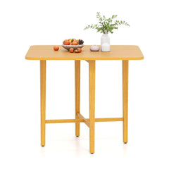 Extendable Dining Table with a natural wood finish and X-shaped frame, shown with rounded corners