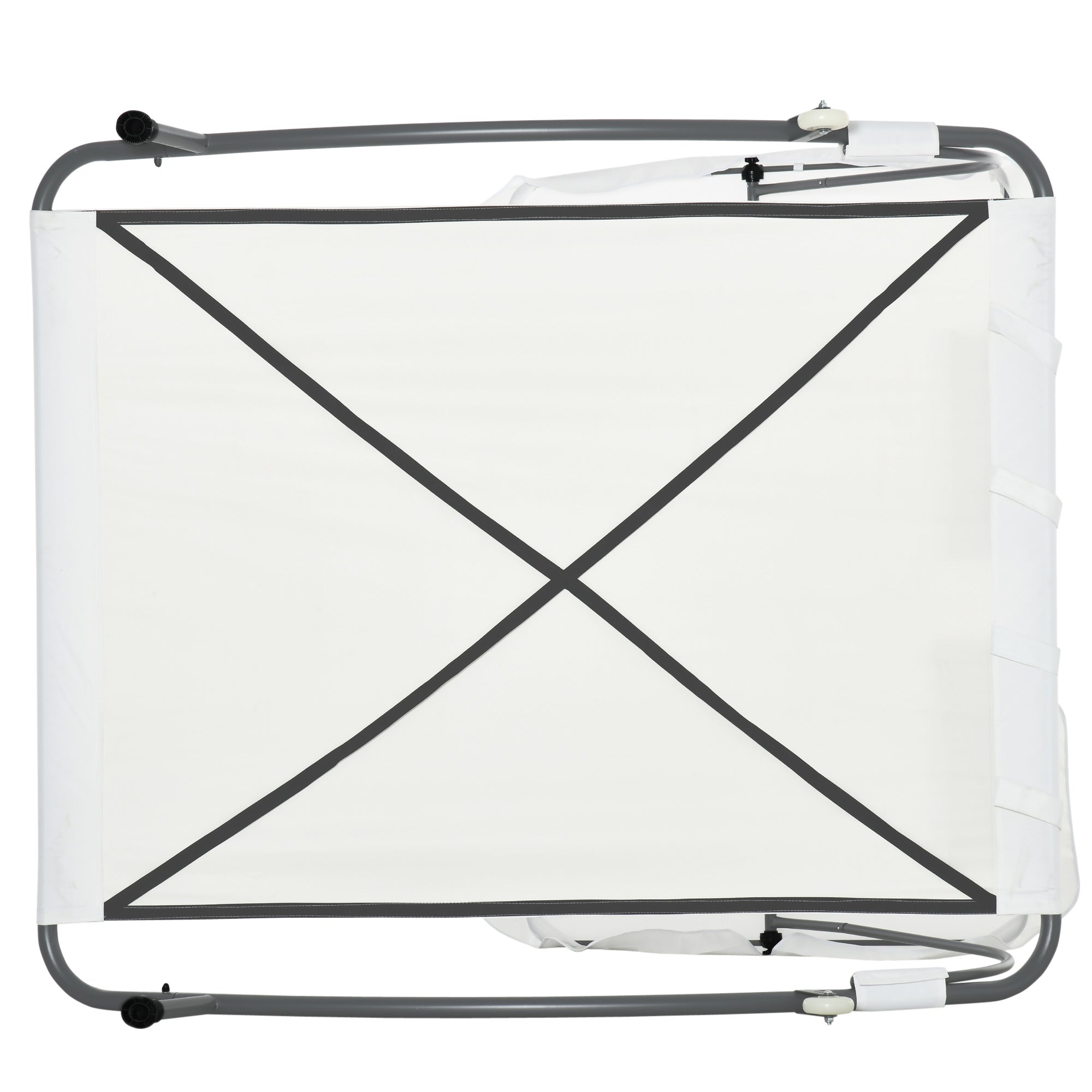 Outsunny Double Sun Lounger with Adjustable Detachable Canopy, Portable Garden Daybed for 2 with Wheels, Outdoor Sunbed Hammock with 2 Pillows, 220 KG Max. Load, White