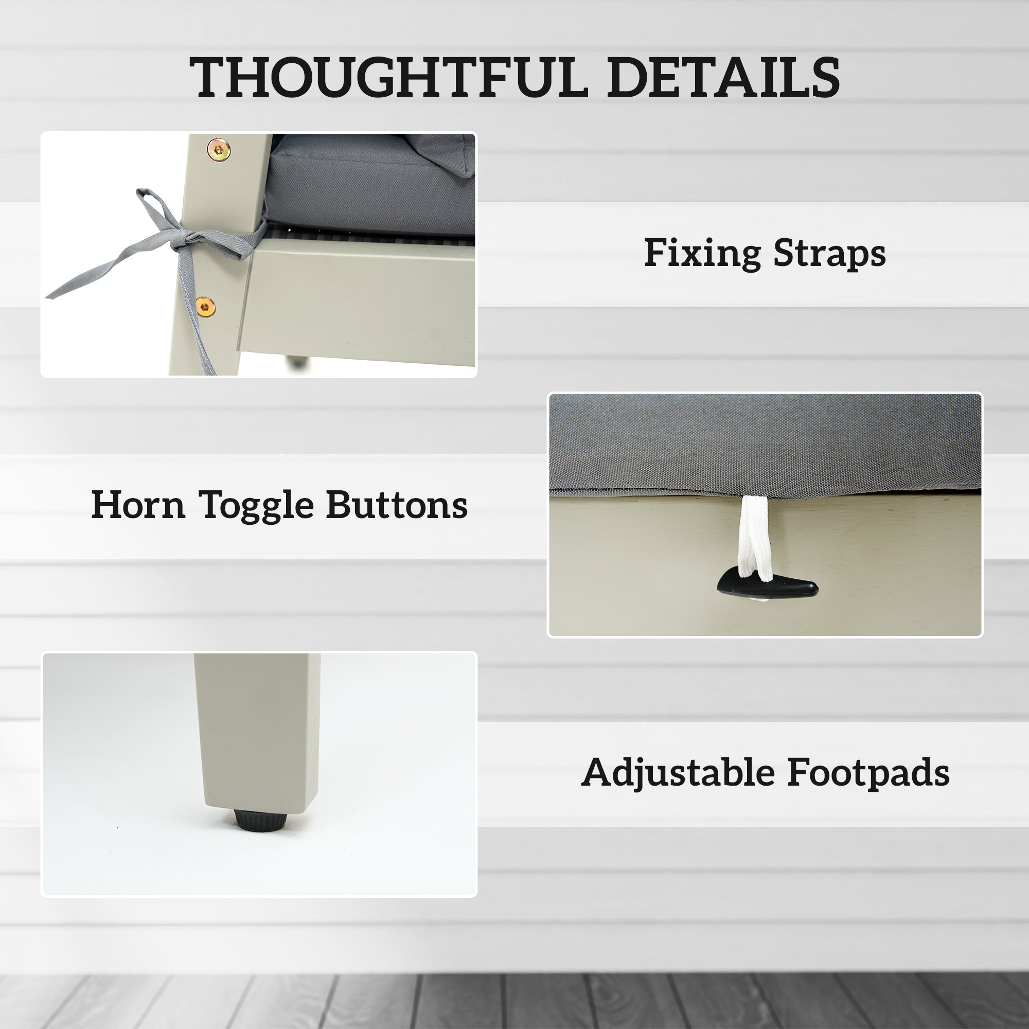 Outsunny Five-Piece Rattan Patio Set, with Wood-Top Table - Grey