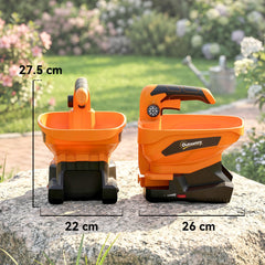 Outsunny Cordless Spreader, 3.3L Handheld Seed Spreader with Adjustable Scatter Width, Adjustable Flow, USB Charging Cable
