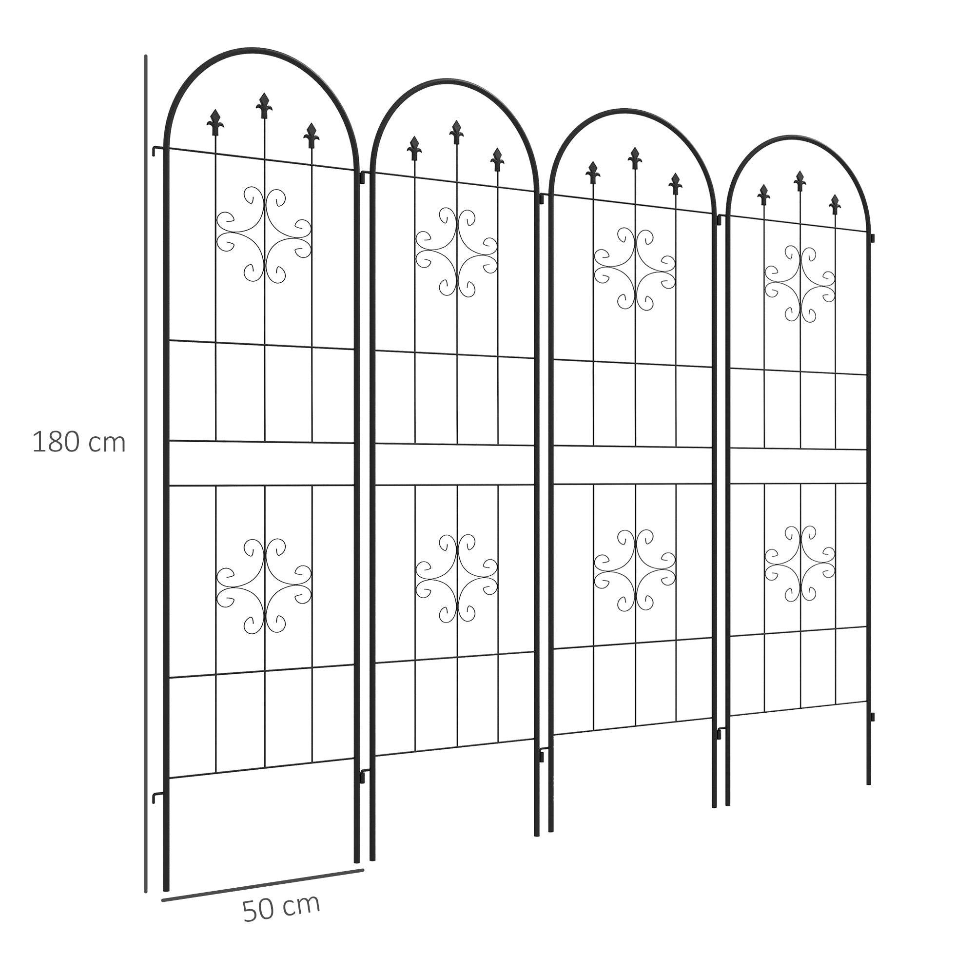 Outsunny Set of Four Spiral Anchor Garden Trellis Panels