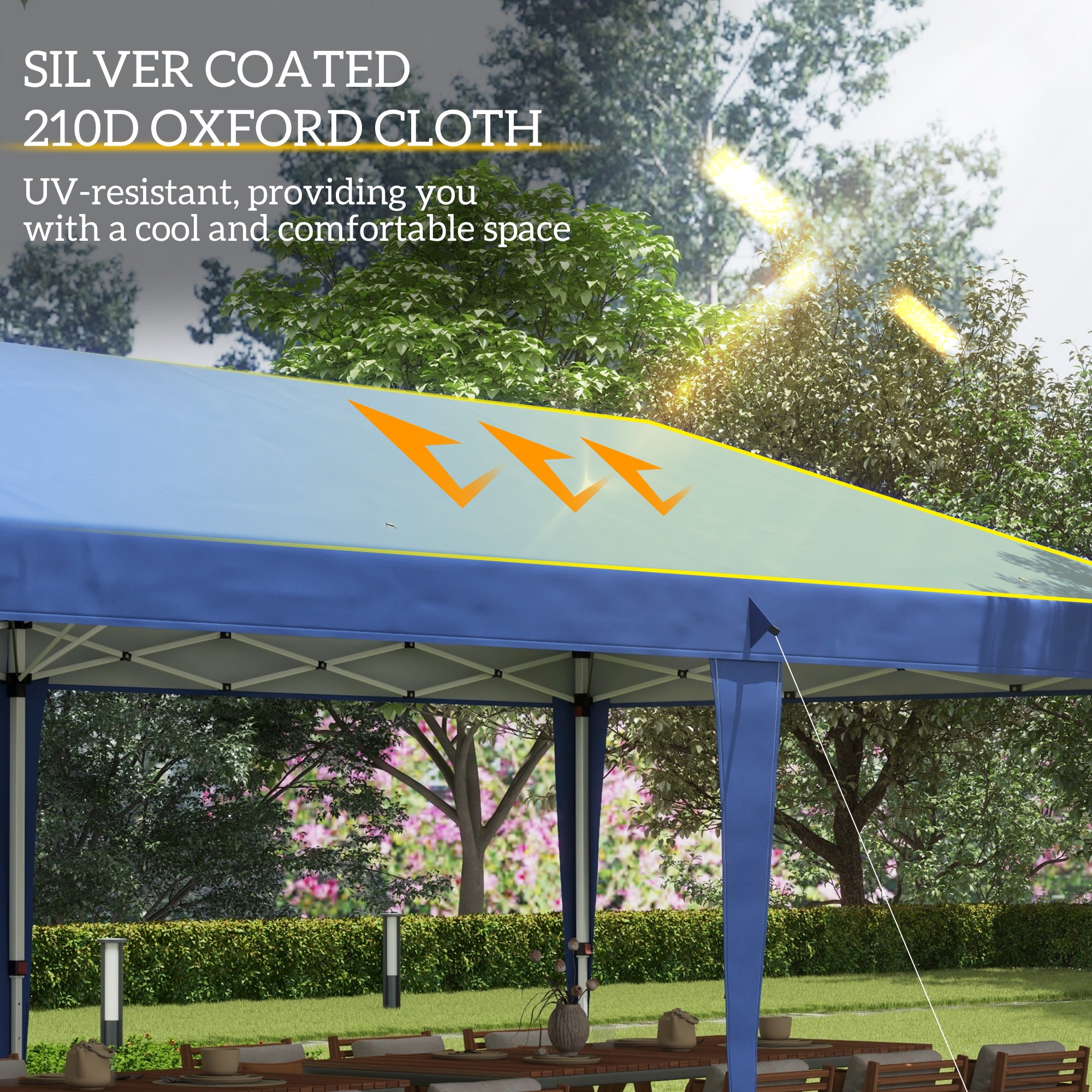 Outsunny Pop Up Gazebo 3 x 6m, Foldable Canopy Tent, Height Adjustable Wedding Awning Canopy w/ Carrying Bag, Blue