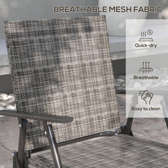 Outsunny Four-Piece Metal Garden Sofa Set - Mixed Grey