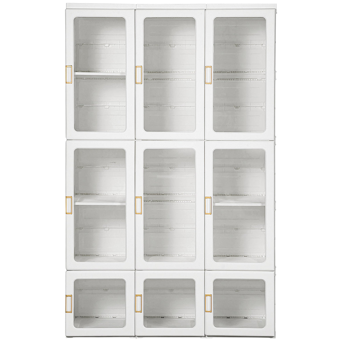 HOMCOM Portable Clothes Wardrobe for Bedroom, Foldable Clothes Organiser with Cube Storage, Hanging Rods, Magnet Doors, White
