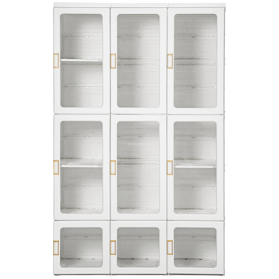 HOMCOM Portable Clothes Wardrobe for Bedroom, Foldable Clothes Organiser with Cube Storage, Hanging Rods, Magnet Doors, White