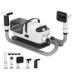 PawHut 5 in 1 Dog Grooming Vacuum & Dryer w/ Clipper, 1.8L Canister, 4 Modes Blow Temperature