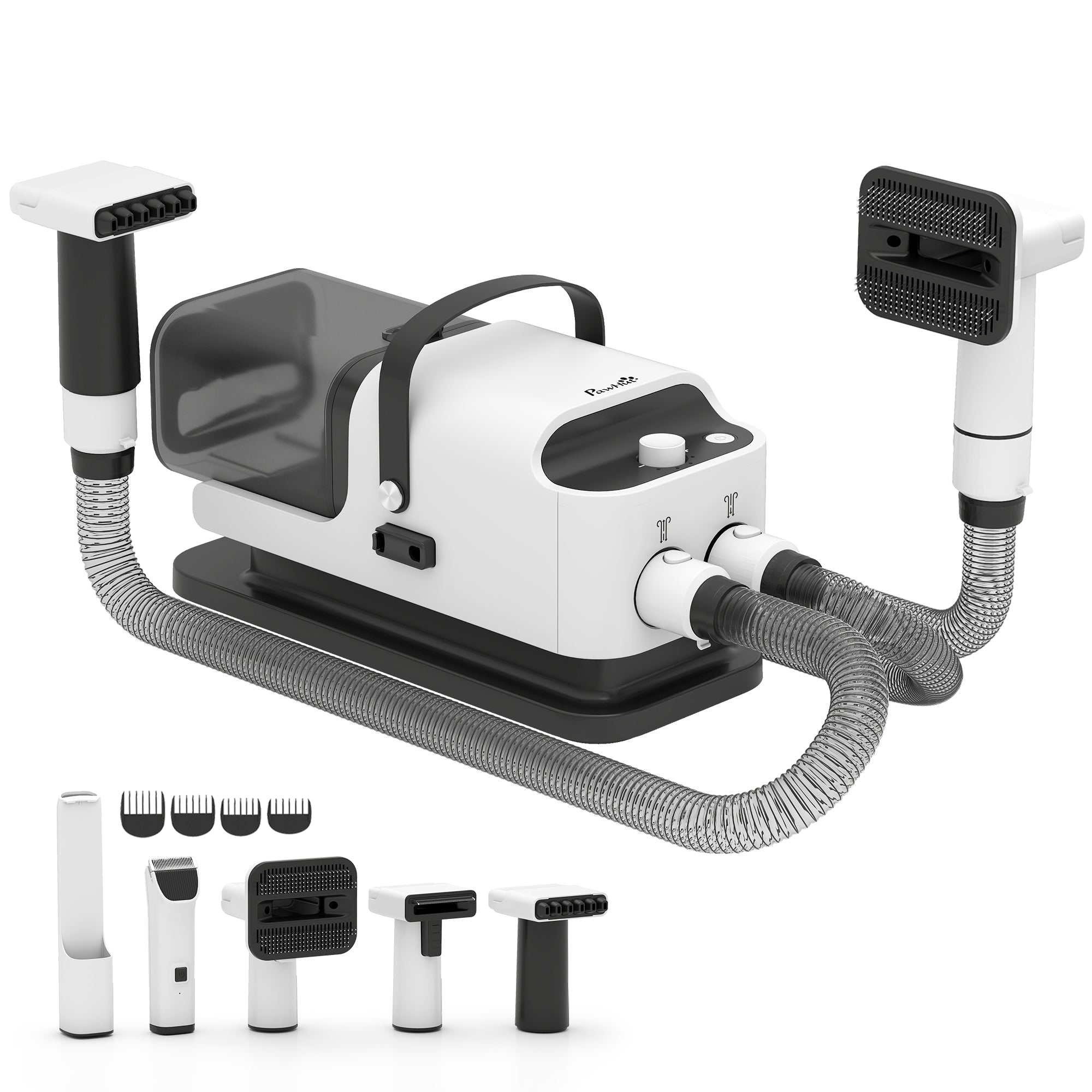 PawHut 5 in 1 Dog Grooming Vacuum & Dryer w/ Clipper, 1.8L Canister, 4 Modes Blow Temperature
