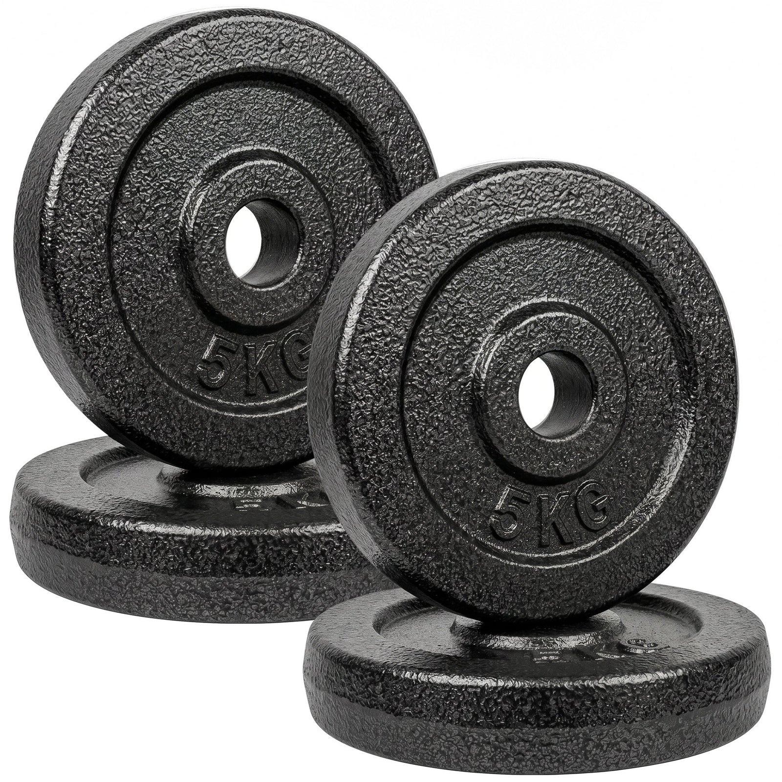 SPORTNOW Weight Plates Set, 1"/2.5cm Weight Disc Pair, 4 x 5kg Metal Dumbbell/Barbell Plates for Home Gym