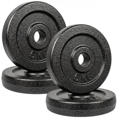SPORTNOW Weight Plates Set, 1"/2.5cm Weight Disc Pair, 4 x 5kg Metal Dumbbell/Barbell Plates for Home Gym