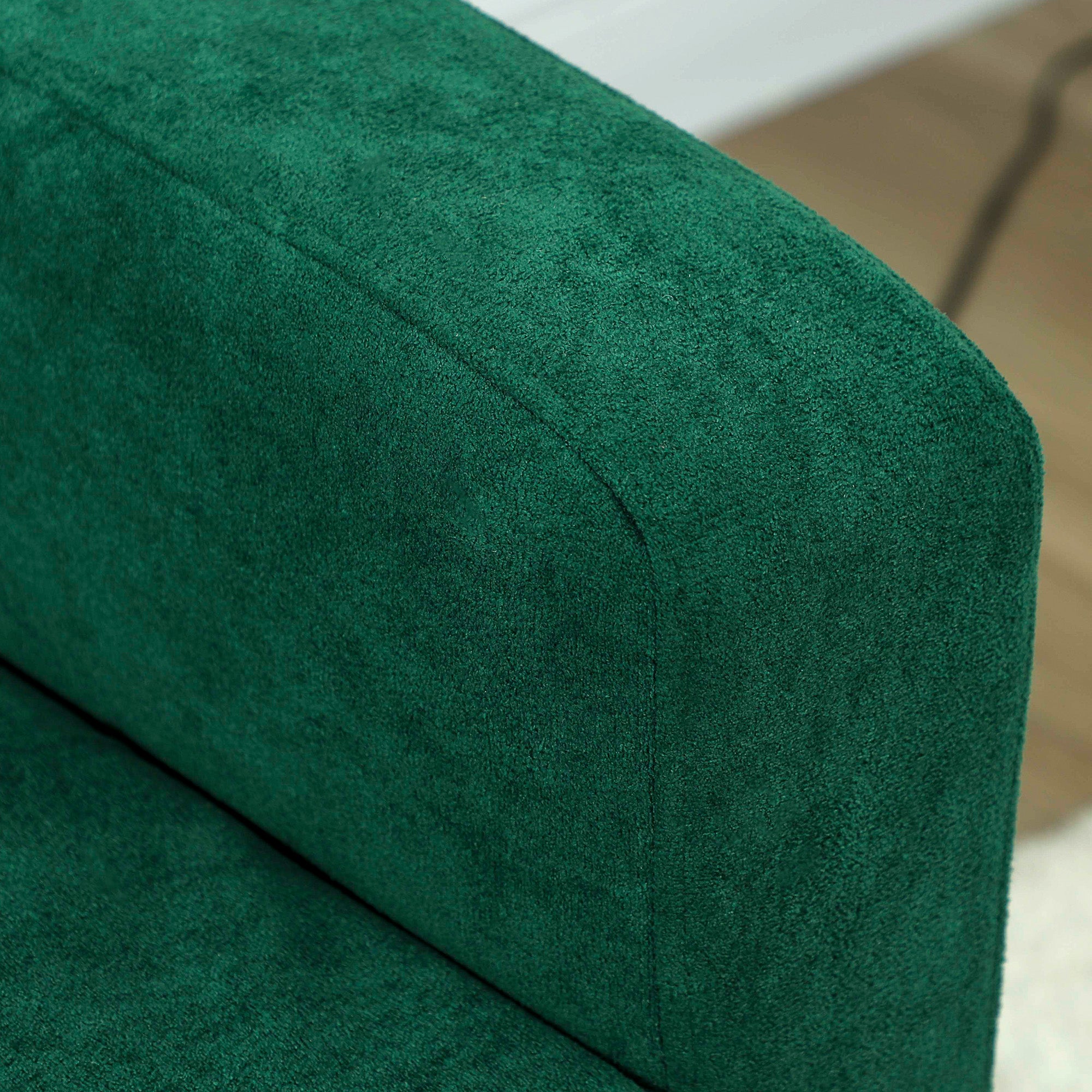 HOMCOM Two-Seater Velvet-Feel Sofa - Green