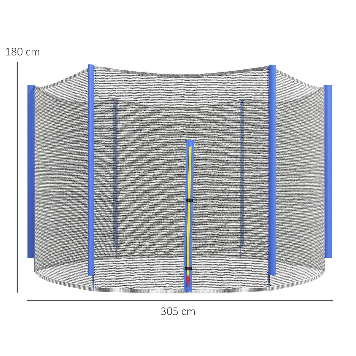 SPORTNOW 10ft Trampoline Net Replacement with 6 Plastic Pole Covers, Weather-Resistant Trampoline Netting Replacement with Zipped Entrance, Poles Not Included, Blue