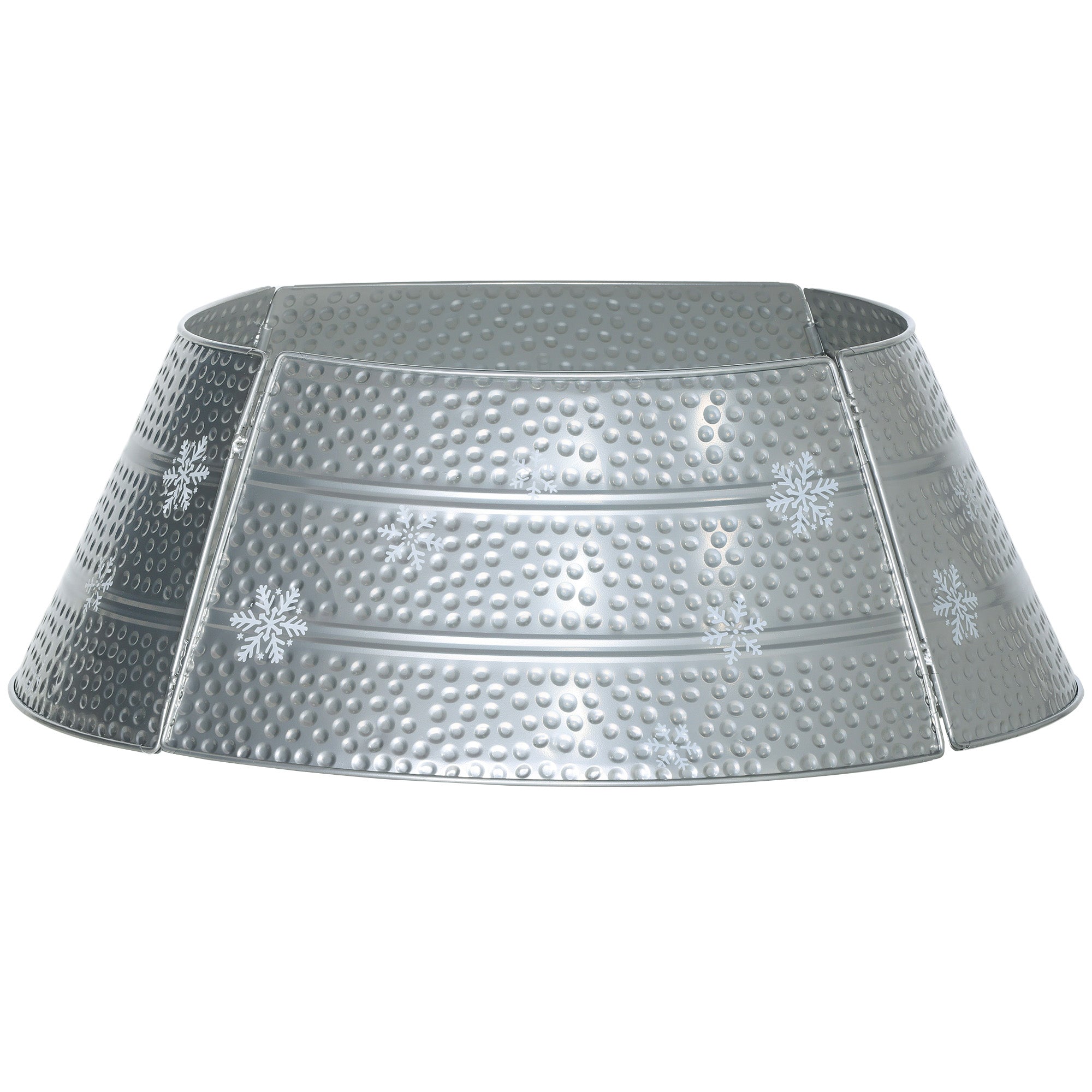 HOMCOM 66cm Hammered Steel Christmas Tree Base Collar