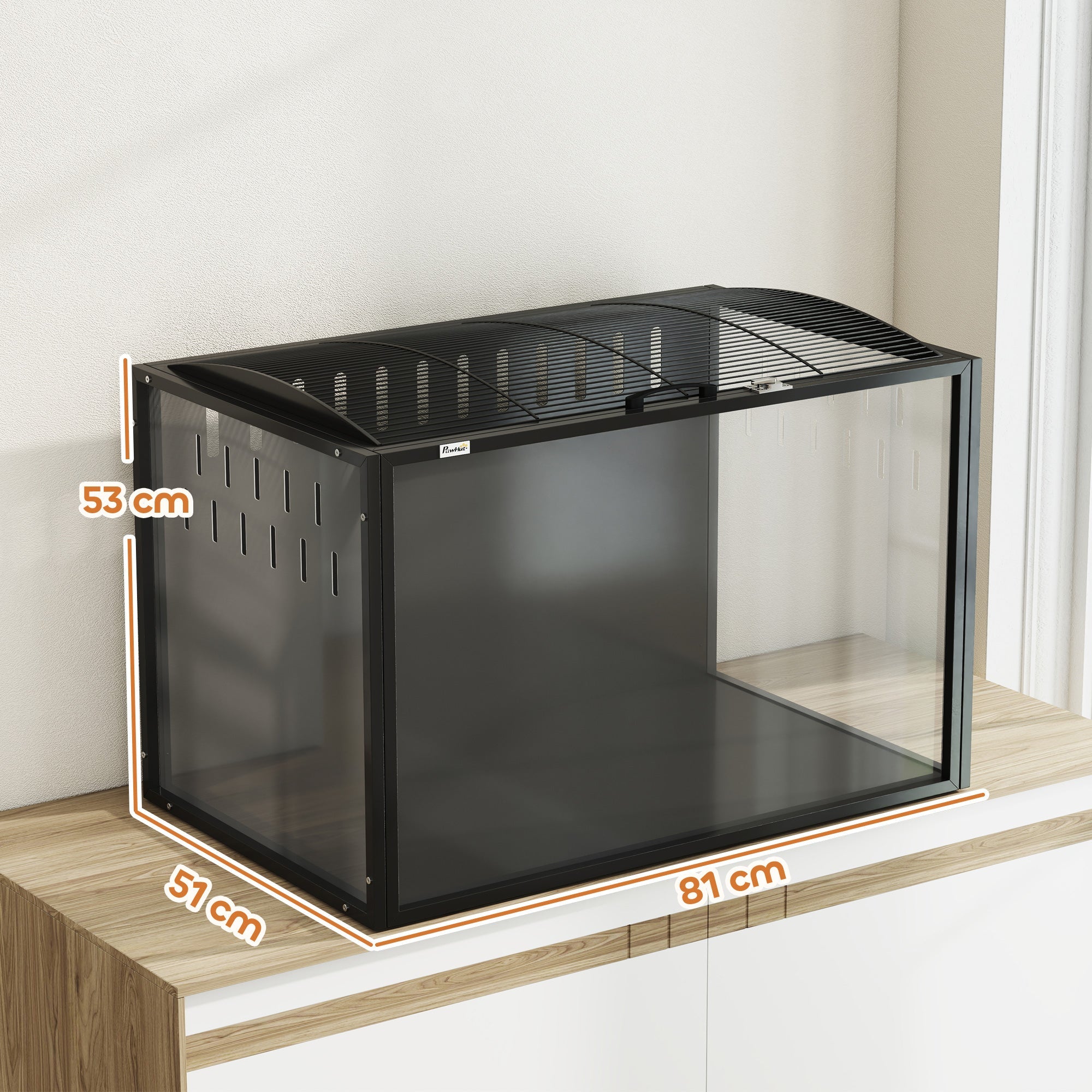 PawHut Hamster Cage Steel Chewproof with Openable Top, Deep Burrow for Dwarf Syrian Hamster, Gerbil, Rats, 81 x 51 x 53 cm